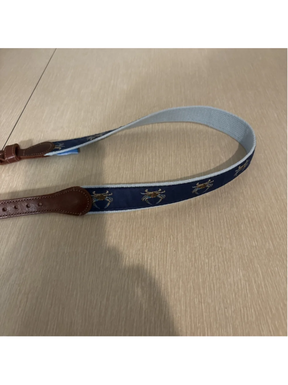 J. Bailey Blue Crab On Navy 24” Ribbon Belt 1183